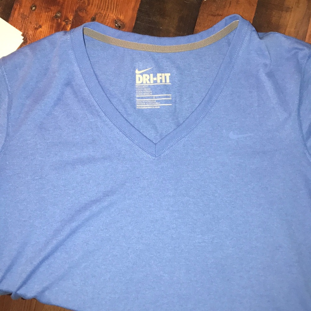 Blue Nike dry fit shirt